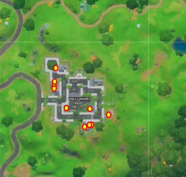 Fortnite Teddy Bear Locations Where to destroy Teddy Bears at Holly